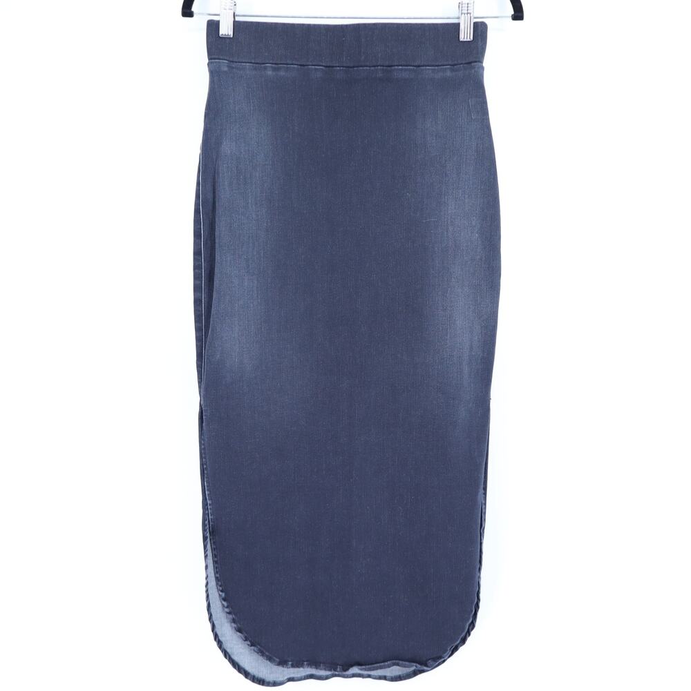 FRANK & EILEEN Donegal Unforgettable Skirt Black Denim Midi Pull On Women's 4